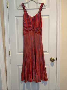Scoop NYC Multicolor Red Stripe Maxi Dress